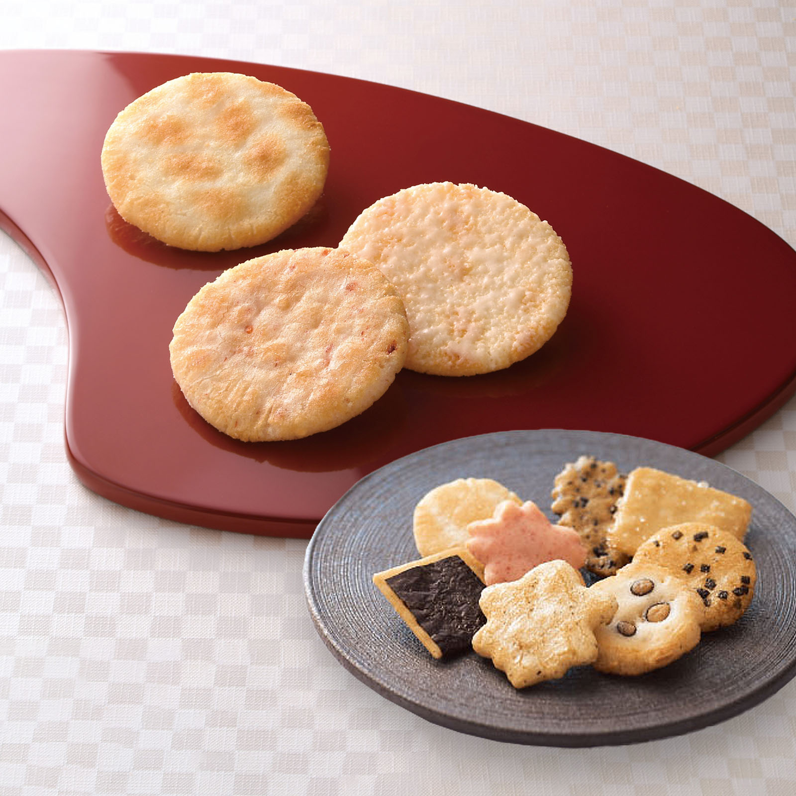 【通販限定：父の日段重ねセット】をぐら山春秋 小缶(12袋)+定家の月 小缶(30袋)
