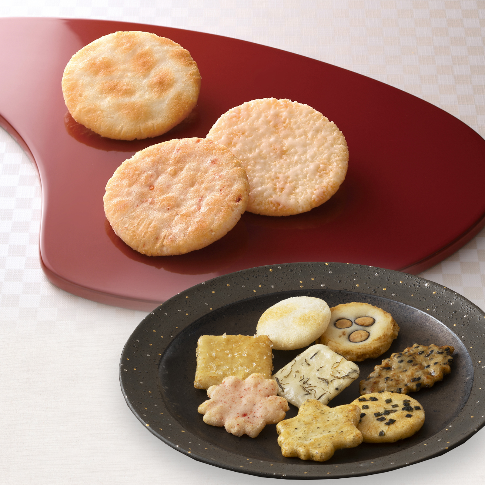 【通販限定：段重ねセット】をぐら山春秋 小缶(12袋)+定家の月 小缶(30袋)★